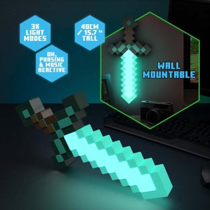 Paladone: Παιδικό Διακοσμητικό Φωτιστικό Πολύχρωμο 6εκ Minecraft - Diamond Sword Light (PP12711MCF) - Image 3