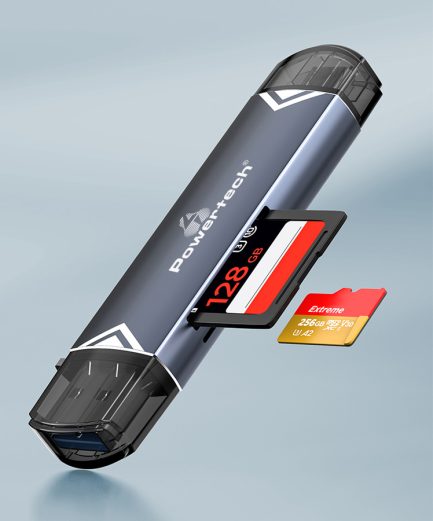 Powertech card reader PT-1343 για SD & micro SD, USB 3.2, 5Gbps, γκρι - Image 3
