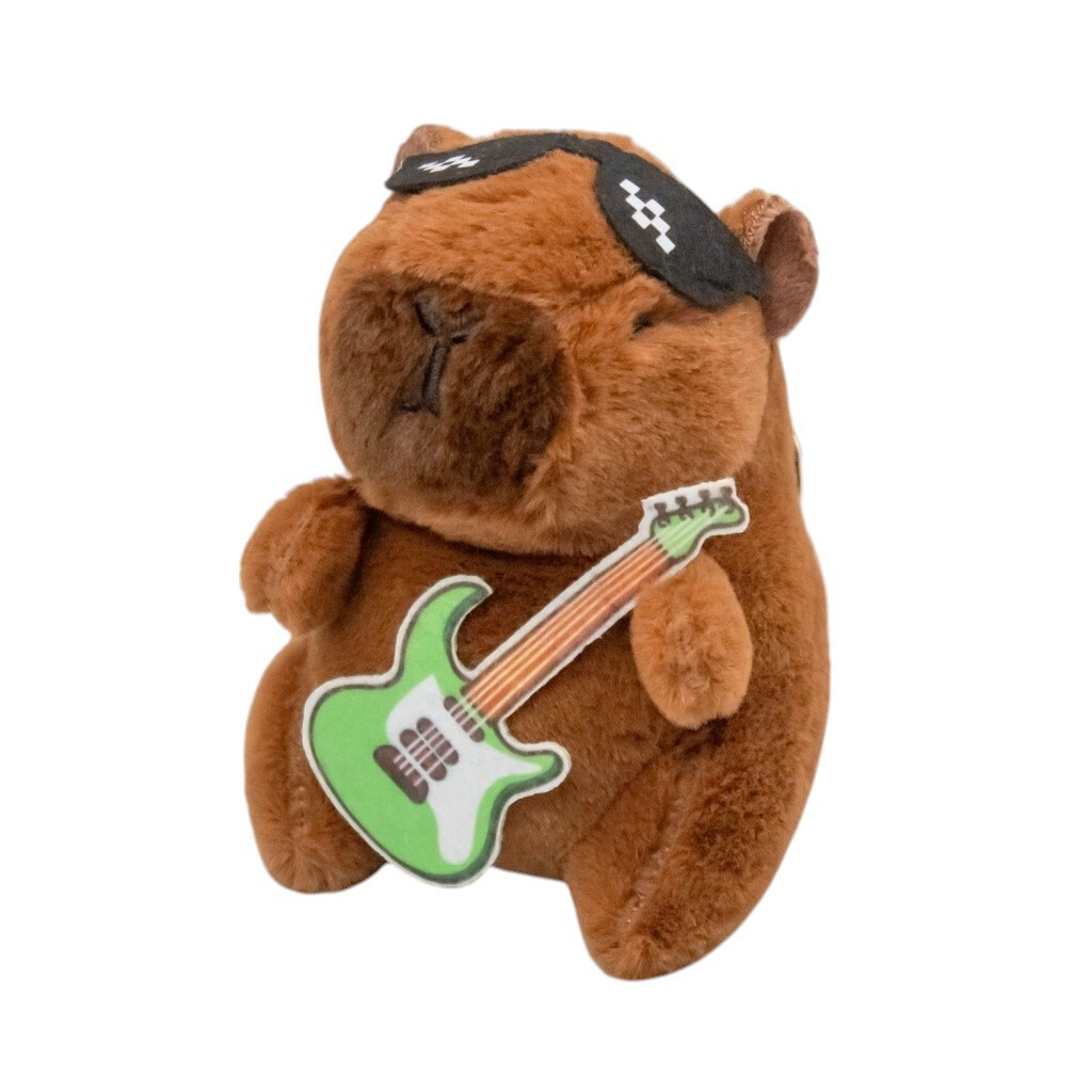 Λούτρινο Capybara 13cm Βελούδινο Μπρελόκ Κιθαρίστας 1440-1617-8-1
