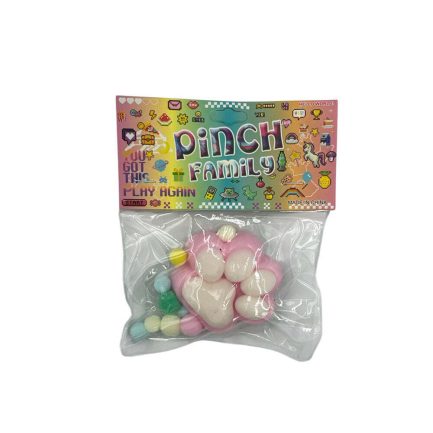 Antistress Pinch Family Squishy Πατούσα Δίχρωμη Pon Pon & Strass 6cm (2748-13) - Image 4