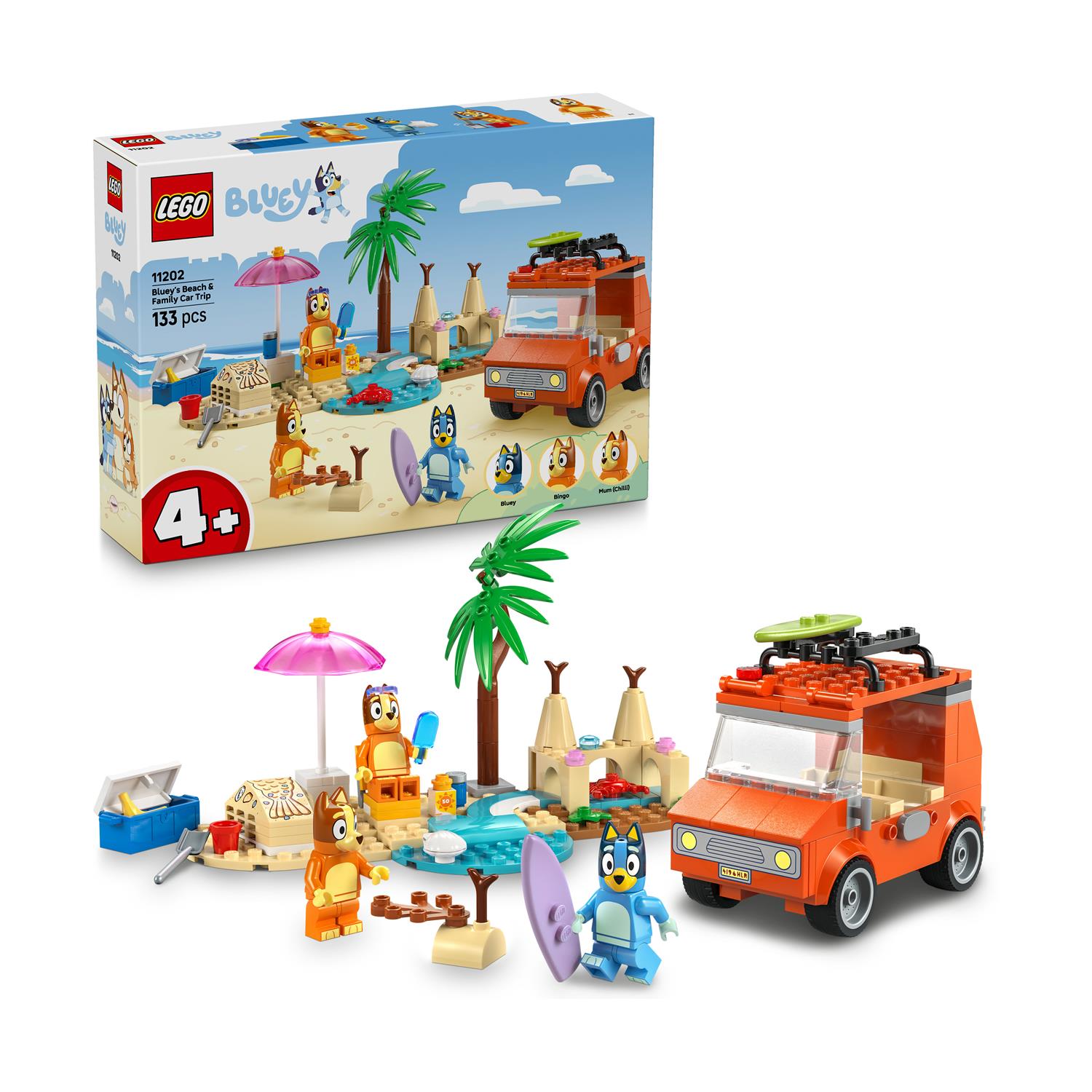 LEGO® Bluey: Bluey’s Beach & Family Car Trip (11202)