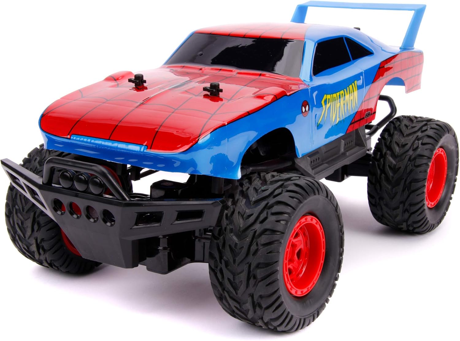 Jada Toys Marvel Spiderman Daytona 1969 Dodge Charger Daytona , 4x4, Turbo Function, 2-Channel Wireless Remote, USB 1:12 (253229000) - Image 3