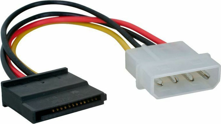 DeTech 15-Pin Sata - 4-Pin Molex Cable 0.15m Πολύχρωμο (18041)