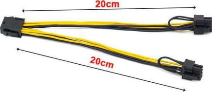 Powertech 8-Pin EPS - 6+2 Pin PCIe Cable 0.2m Πολύχρωμο CAB-W035 - Image 2