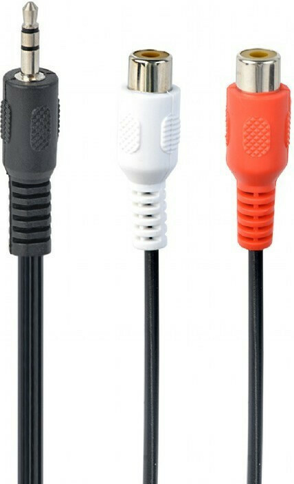 Cablexpert Καλώδιο 3.5mm male - RCA female Μαύρο 0.2m (CCA-406-0.2m)