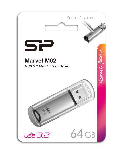 Silicon Power Marvel M02 64GB USB 3.2 Stick Γκρι (SP064GBUF3M02V1S)