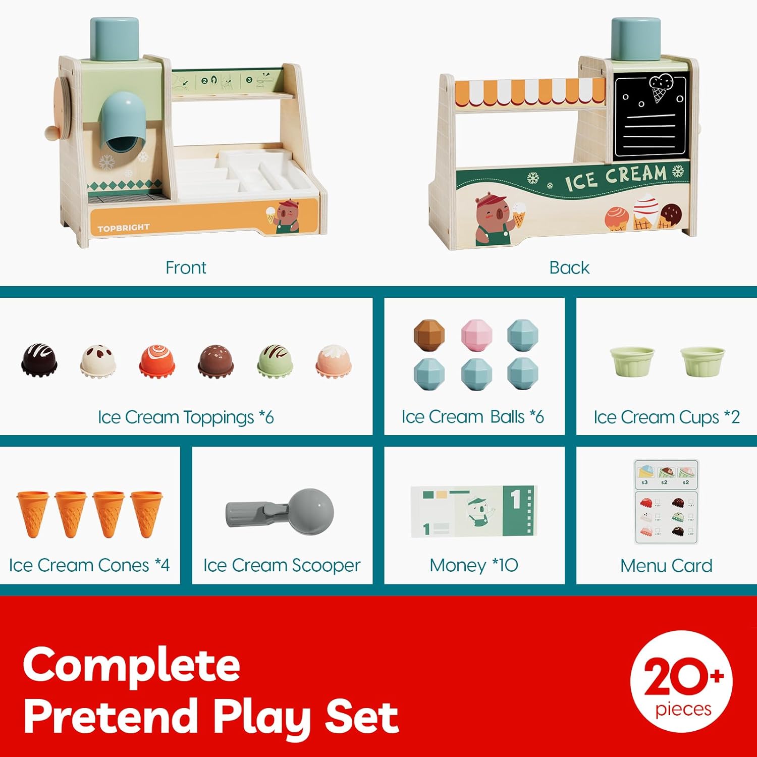 Top Bright Ice Cream Boutique Pretend Play Toy (121203) - Image 5