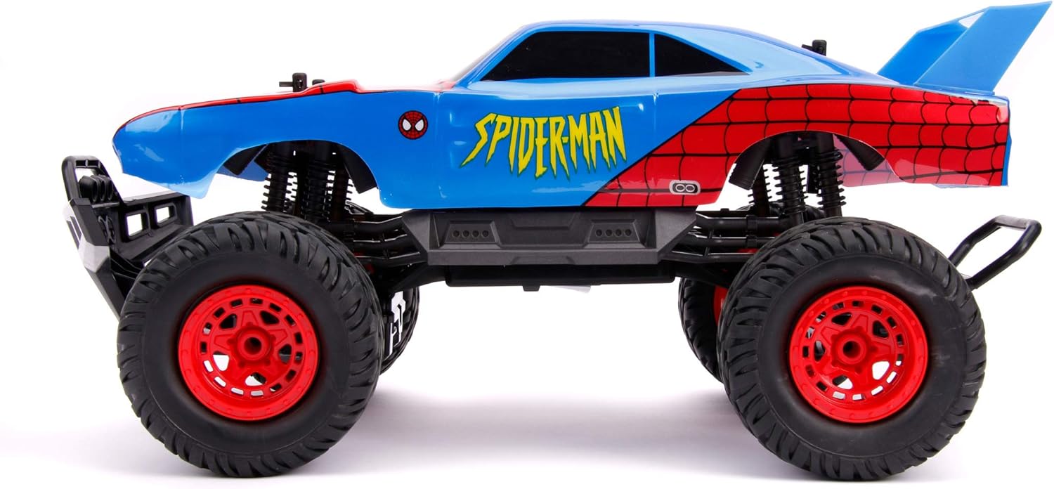 Jada Toys Marvel Spiderman Daytona 1969 Dodge Charger Daytona , 4x4, Turbo Function, 2-Channel Wireless Remote, USB 1:12 (253229000) - Image 6