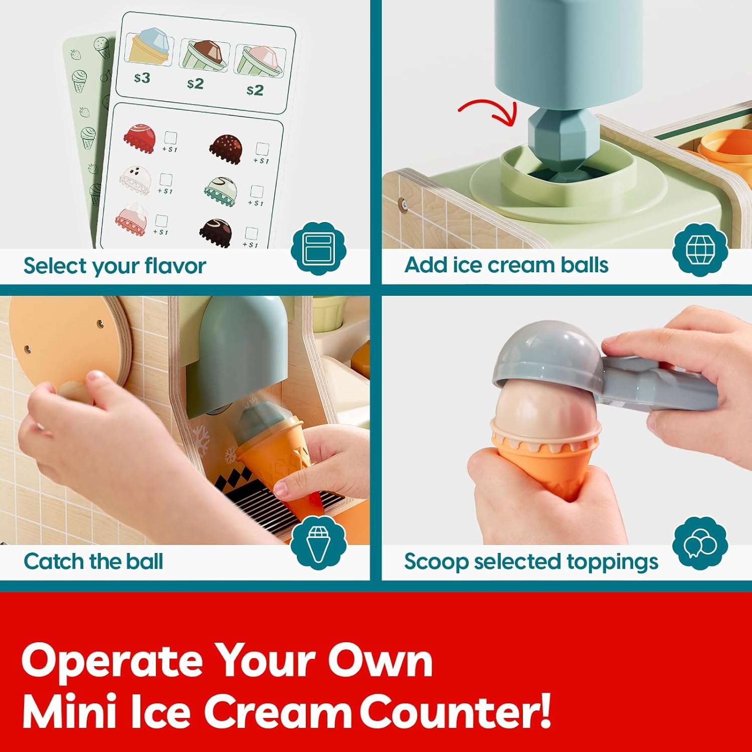 Top Bright Ice Cream Boutique Pretend Play Toy (121203) - Image 6