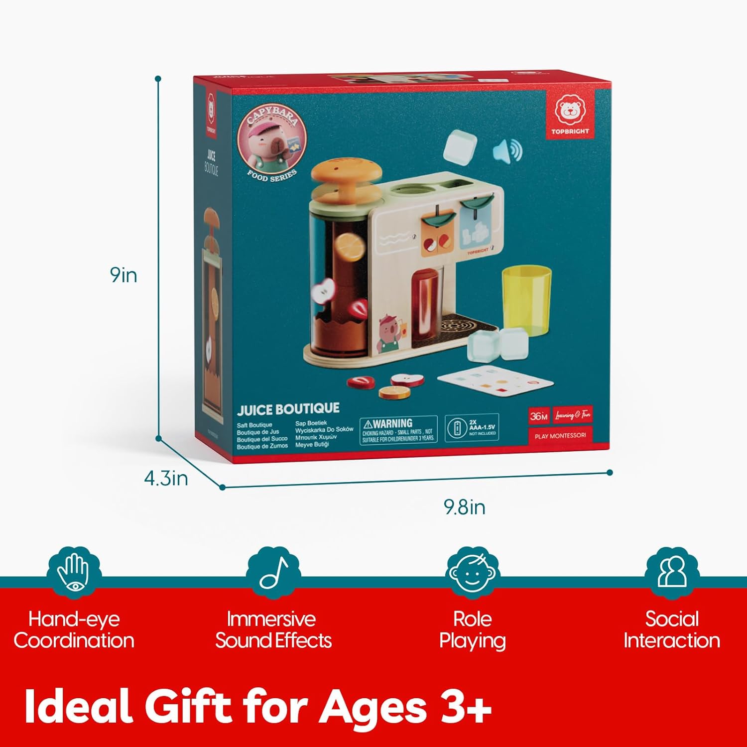 Top Bright Juice Boutique with Cups, Ice Cubes - Αποχυμωτής με 12 αξεσουάρ για 3+ Ετών (121224 ) - Image 6