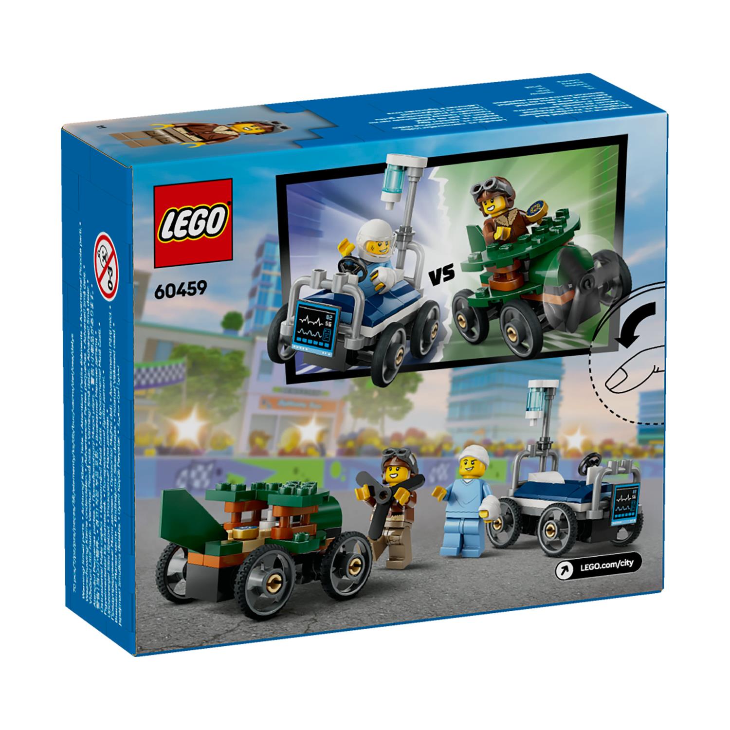 LEGO® City: Πακέτο Αγωνιστικών Αυτοκινήτων - Αεροπλάνο vs. Νοσοκομειακό Κρεβάτι για 5+ Ετών 70τμχ (60459) - Image 4