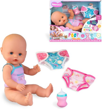 Giochi Preziosi Nenuco Πάνα Ποπό Poop Κούκλα Μωρό 35Εκ. Με Πάνες Που Φωσφορίζουν Στο Σκοτάδι (NFNB3000)