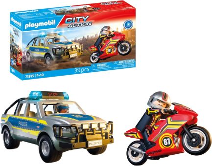 Playmobil City Action Αστυνομικό Όχημα Pickup Και Μοτοσυκλέτα για 4-10 ετών (71875)
