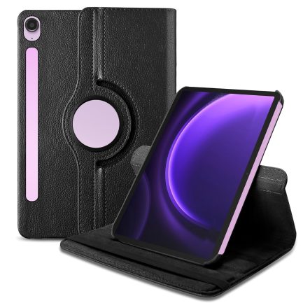 Samsung Galaxy Tab S9 11inch and S9 FE/S10 FE/S10 Lite 10.9inch Case 2023/2025(X710/X716/X510/X516/X520/X526) - 360 Degree Rotating Leather Flip Case (Black)