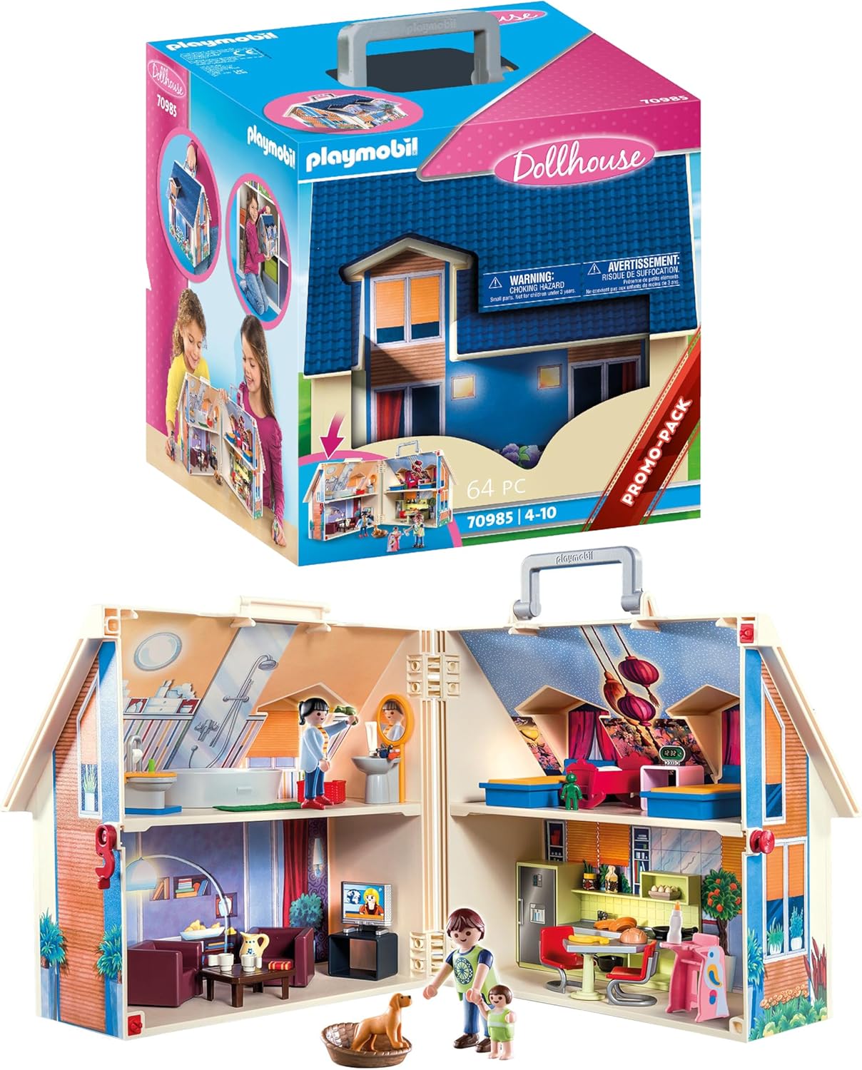 Playmobil Βαλιτσάκι Dollhouse Μοντέρνο Κουκλόσπιτο για 4-10 ετών (70985) - Image 2