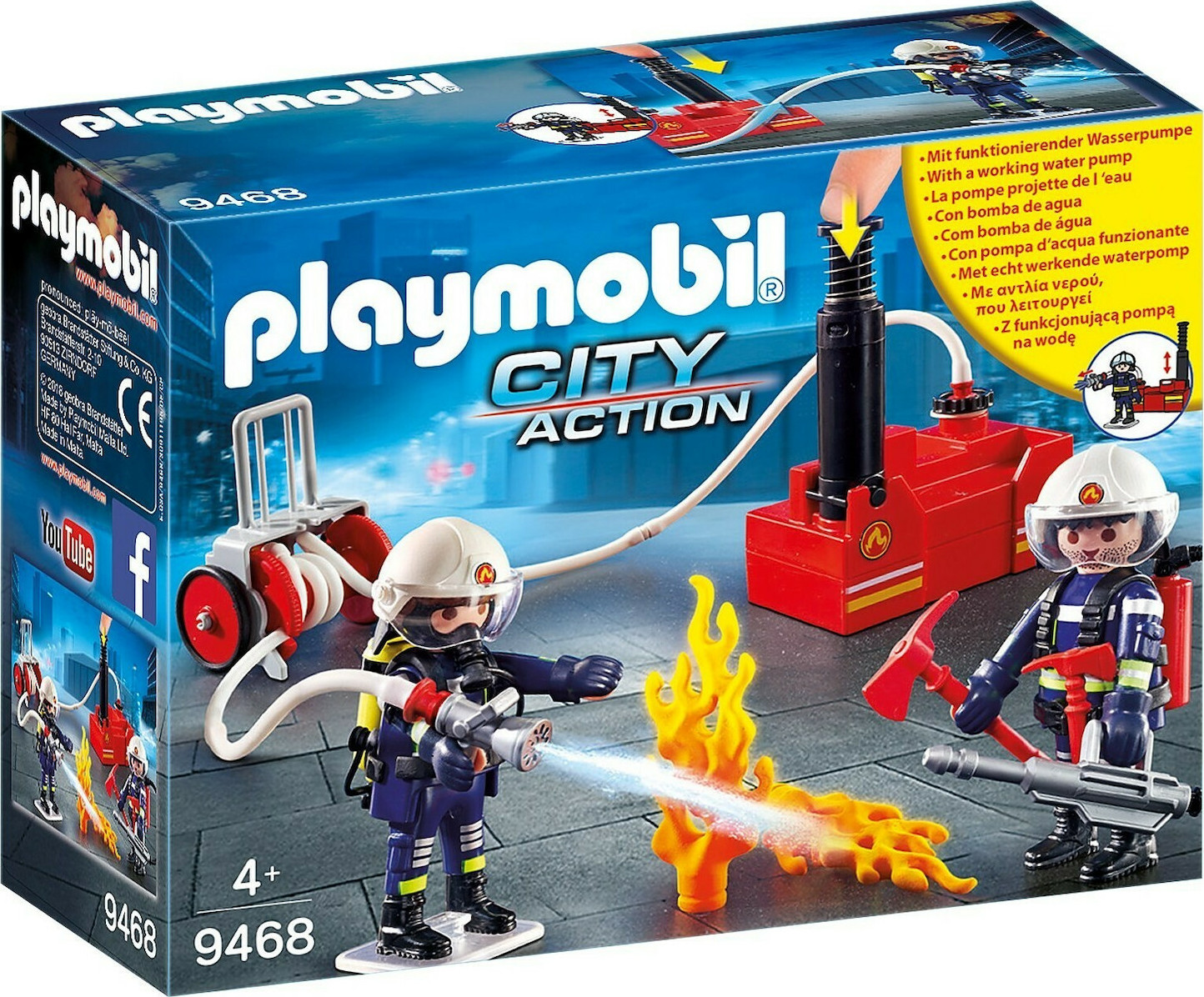 Playmobil City Action Πυροσβέστες με Αντλία Νερού για 4 ετών (9468)