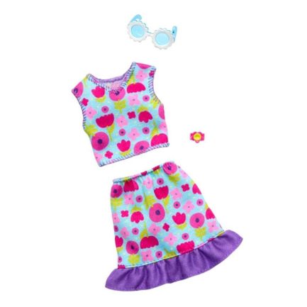 Mattel Barbie: Fashion Pack - Turquoise Skirt And Top With Flowers (HRH39)