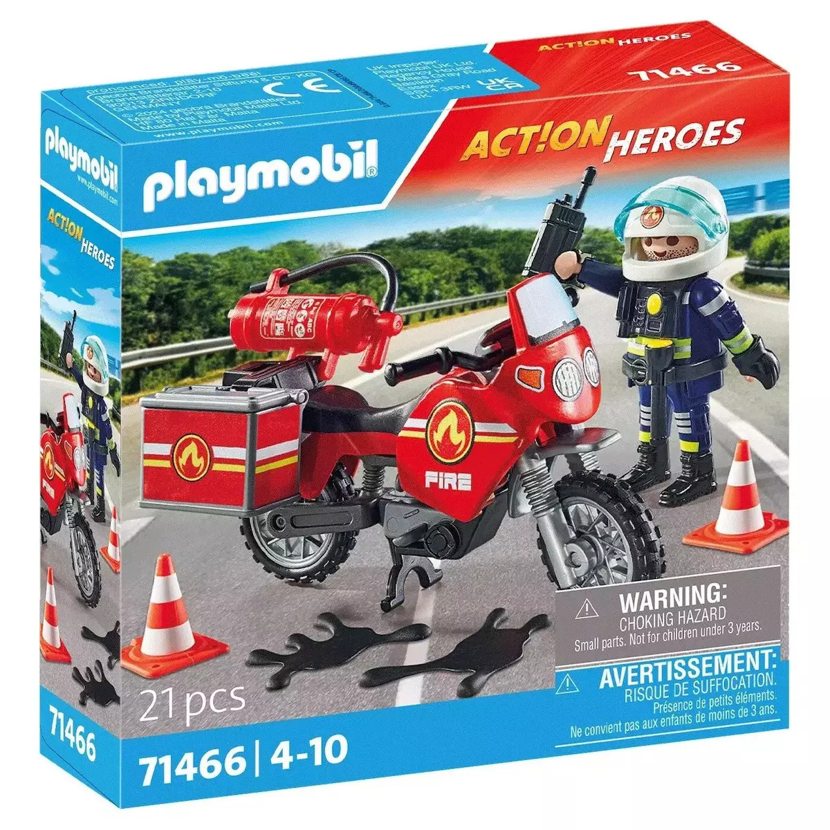 Playmobil Action Heroes Πυροσβέστης Με Μοτοσικλέτα για 4-10 ετών (71466)