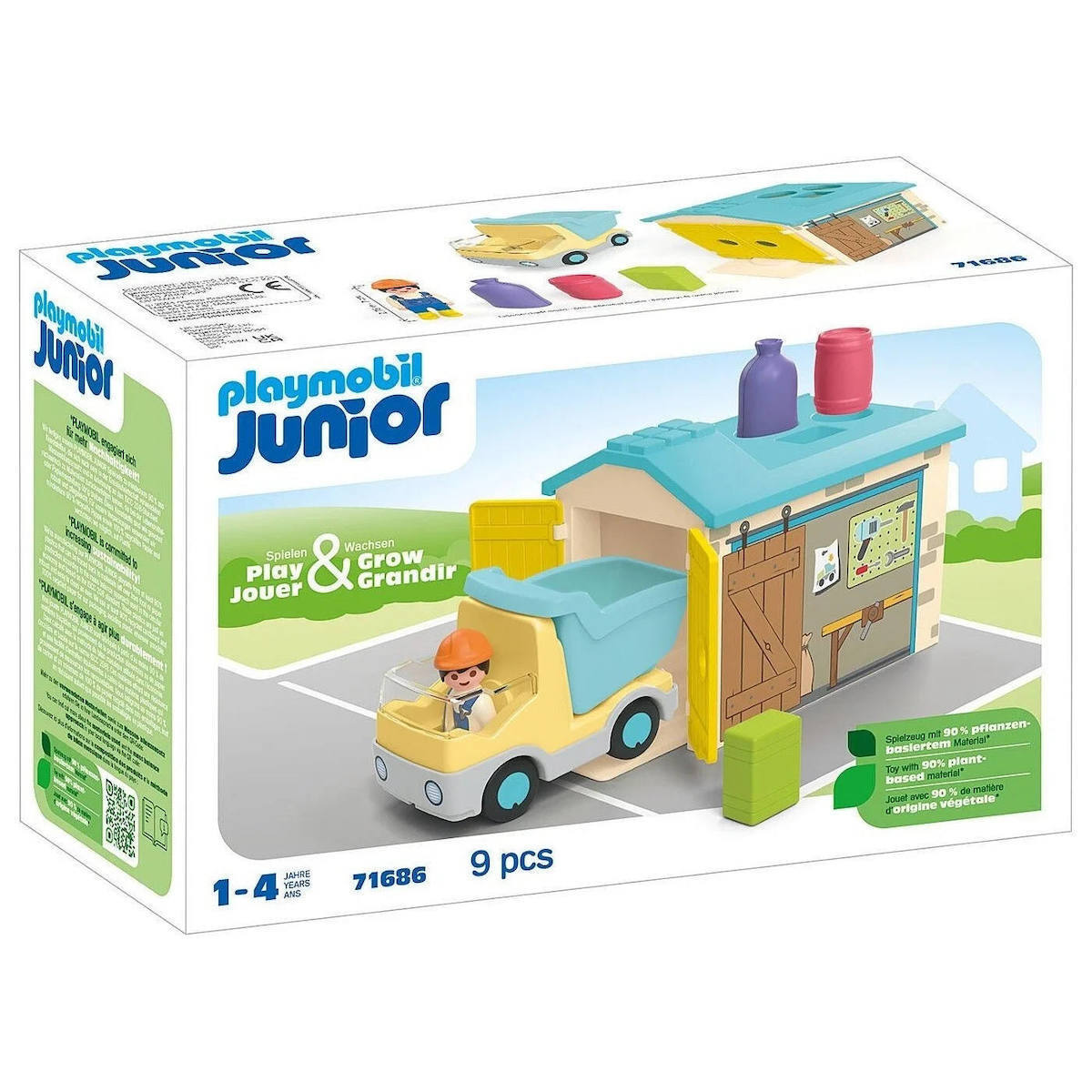 Playmobil Junior Ανατρεπόμενο Φορτηγό με Εργάτη για 1-4 ετών (71686) - Image 3