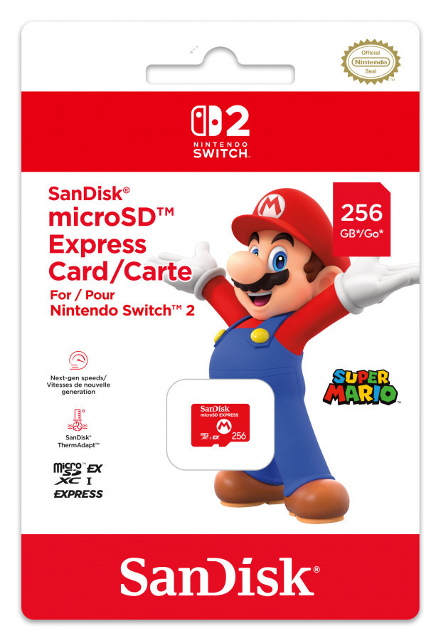 Sandisk Nintendo Switch 2 Mario Logo microSDXC 256GB