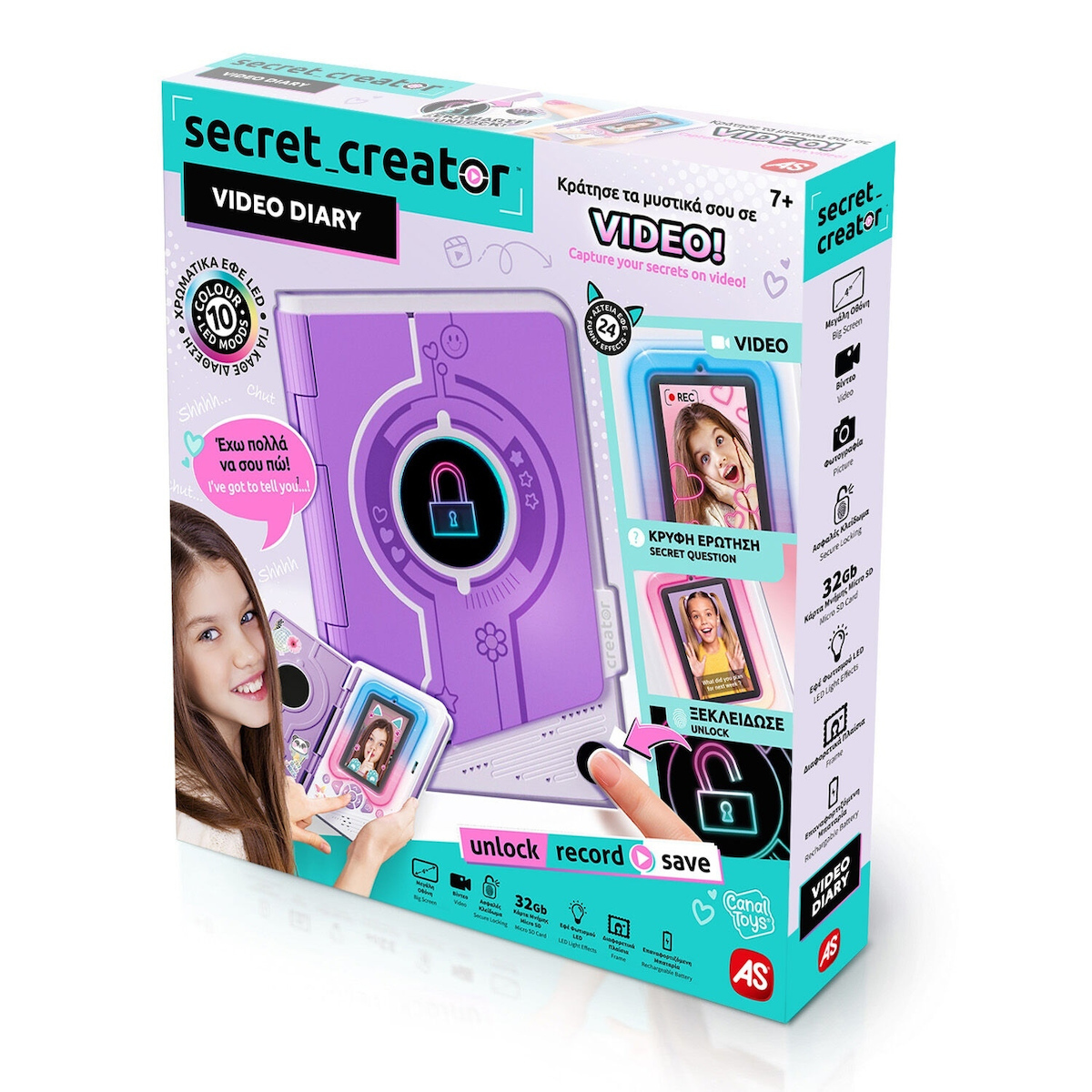 AS Secret Creator Video Diary Ηλεκτρονικό Ημερολόγιο Εκπαιδευτικό Παιχνίδι Γνώσεων για 7+ Ετών (1863-42349)