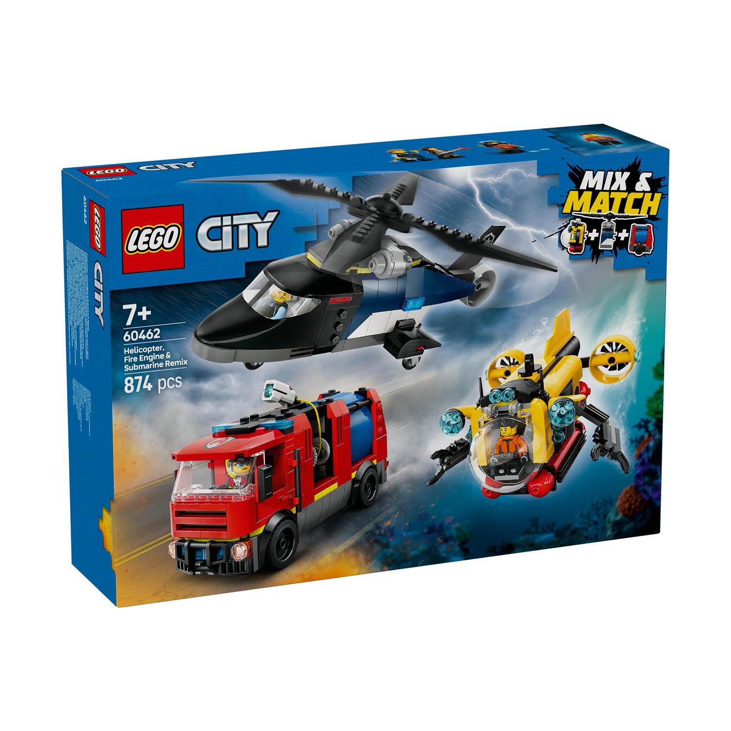 LEGO® City: Helicopter, Fire Truck & Submarine Remix (60462) - Image 3