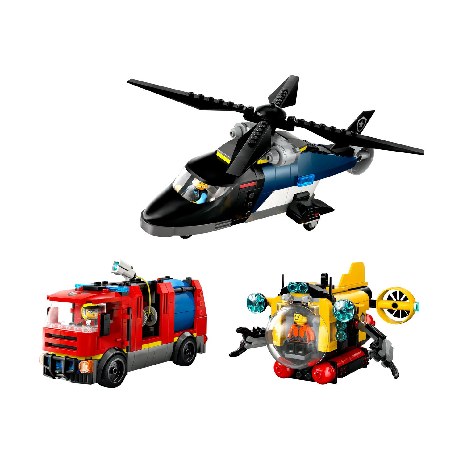 LEGO® City: Helicopter, Fire Truck & Submarine Remix (60462) - Image 8