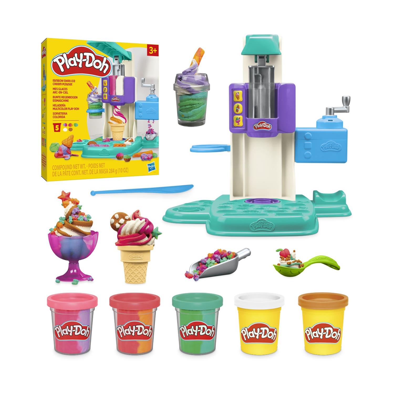 Hasbro Play-Doh: Rainbow Swirl Ice Cream Playset (G0028)
