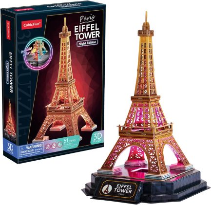 Παζλ 3D Cubic Fun Eiffel Tower LED Night Edition (L534h) 51 Pieces