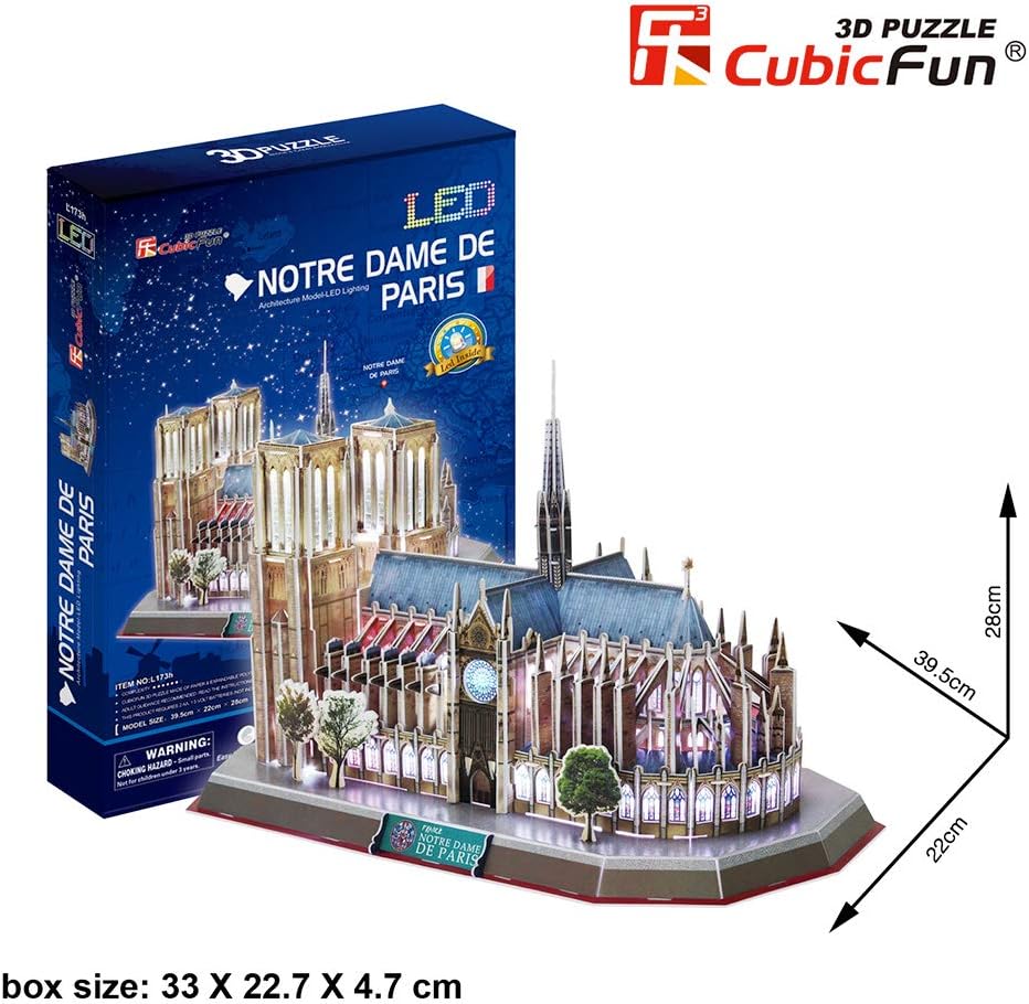 Παζλ 3D Cubic Fun Puzzle Notre Dame De Paris LED Night Edition (L173h) - Image 3