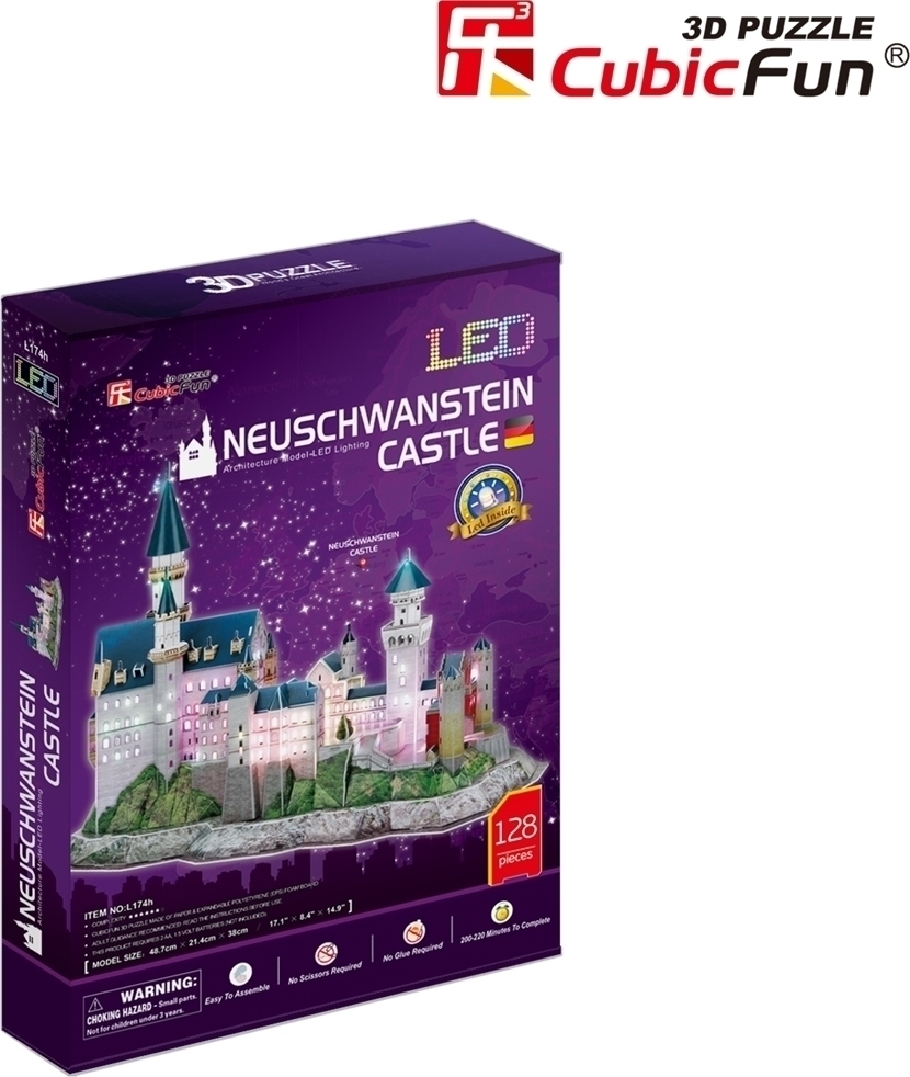 Παζλ 3D Cubic Fun Puzzle Neuschwanstein Castle LED Edition (L174h) - Image 2