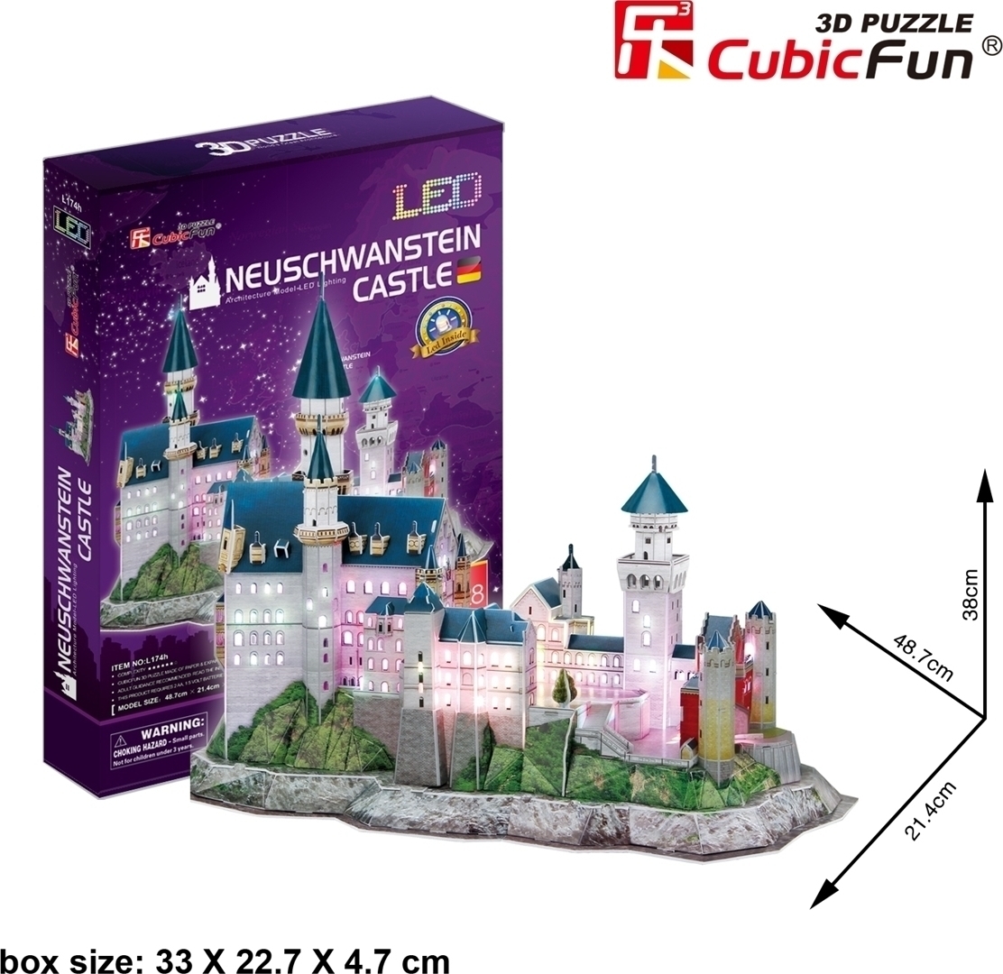 Παζλ 3D Cubic Fun Puzzle Neuschwanstein Castle LED Edition (L174h) - Image 3