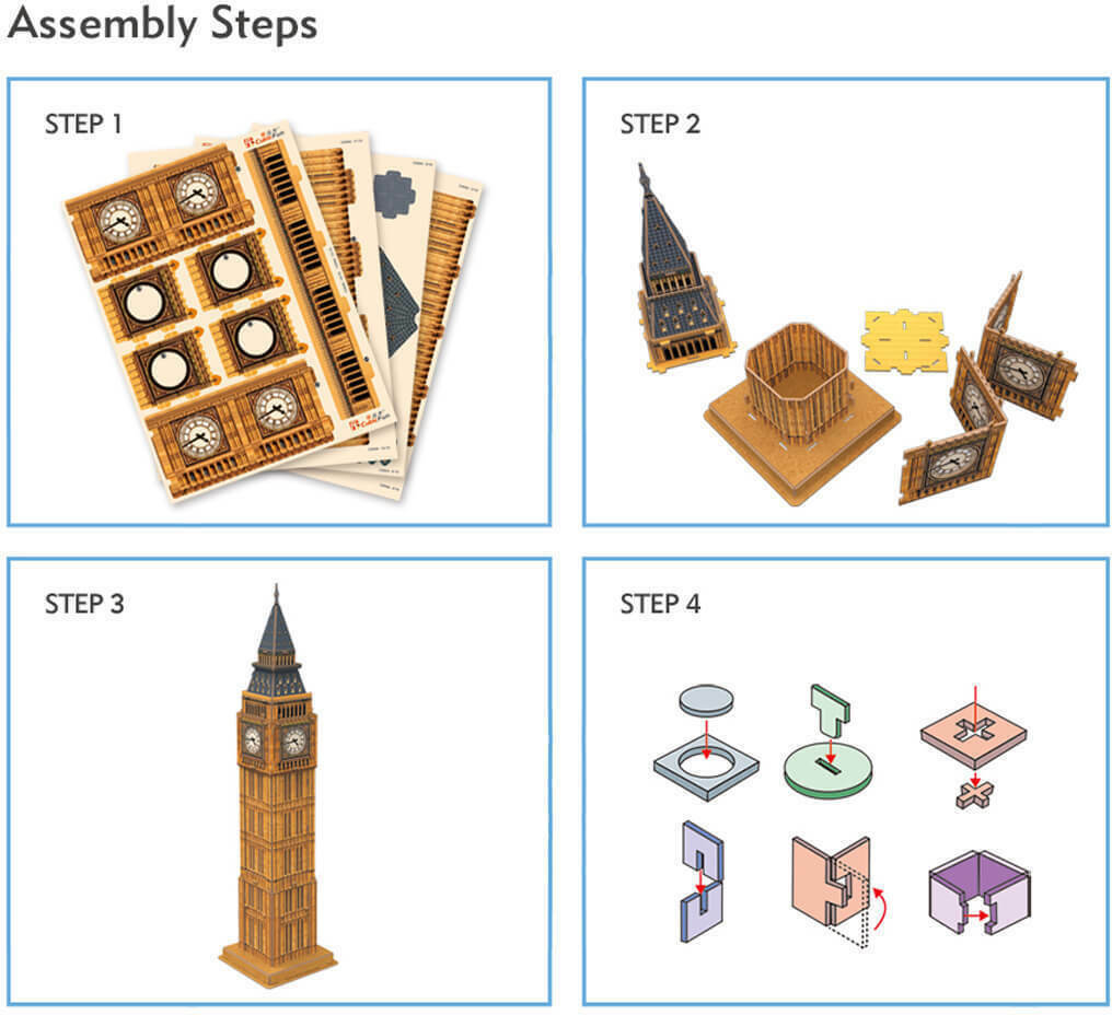 Παζλ 3D Cubic Fun Puzzle Big Ben 3D 44 Κομμάτια (c094h) - Image 3