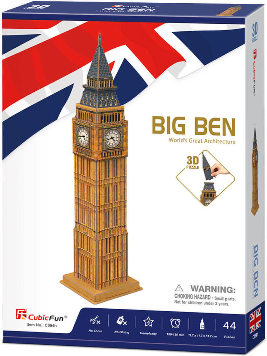 Παζλ 3D Cubic Fun Puzzle Big Ben 3D 44 Κομμάτια (c094h) - Image 4