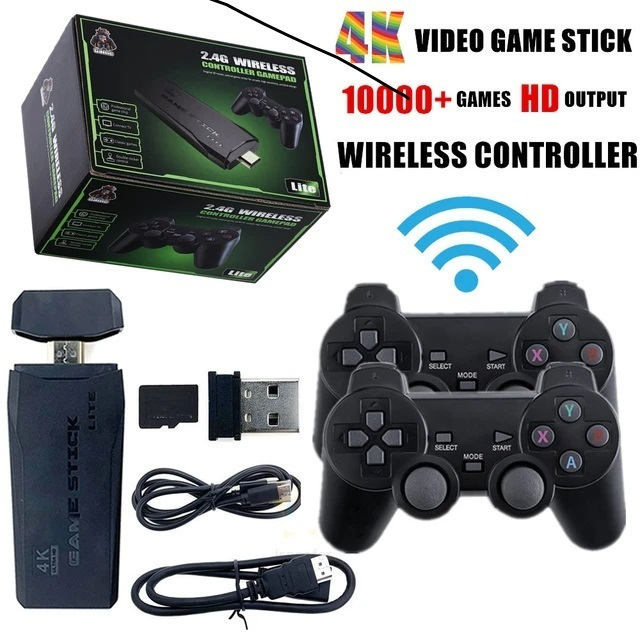 M8 Lite Ηλεκτρονική Παιδική Ρετρό Κονσόλα με 2 Ασύρματα Χειριστήρια Gamepad και 4k Ultra Hd Game Stick