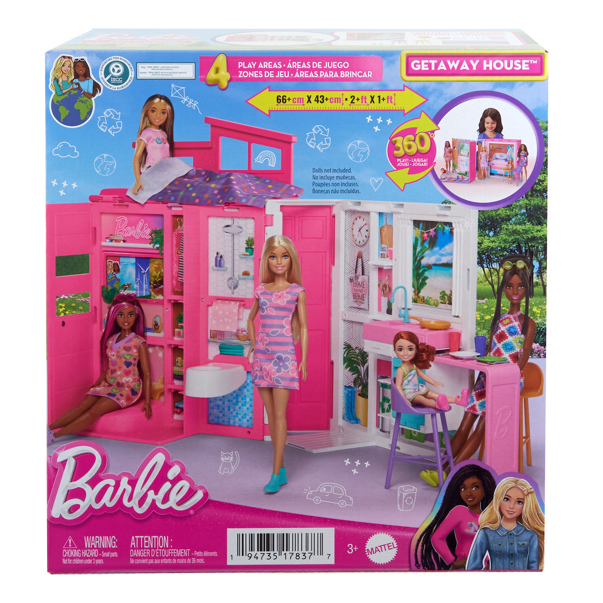 Mattel Barbie Νέο Σπιτάκι - Βαλιτσάκι, Σετ Με 4 Χώρους Παιχνιδιού Και 11 Αξεσουάρ Διακόσμησης για 3+ Ετών HRJ76 - Image 2
