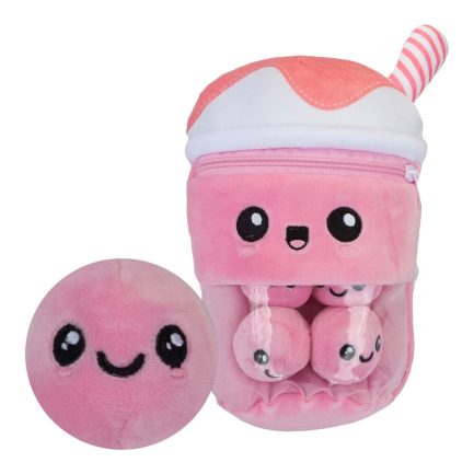 Λούτρινο Pms Boba Bubble Tea Ροζ με 4τεμ Μινι Bubbles 25cm (PM456219)