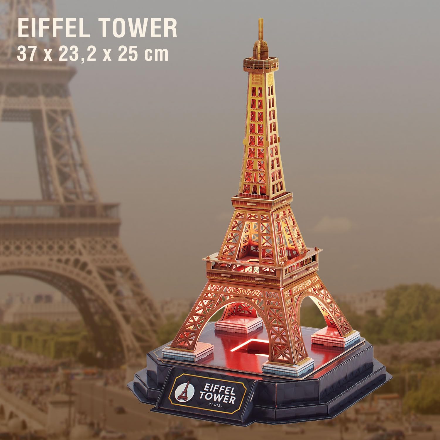 Παζλ 3D Cubic Fun Eiffel Tower LED Night Edition (L534h) 51 Pieces - Image 4