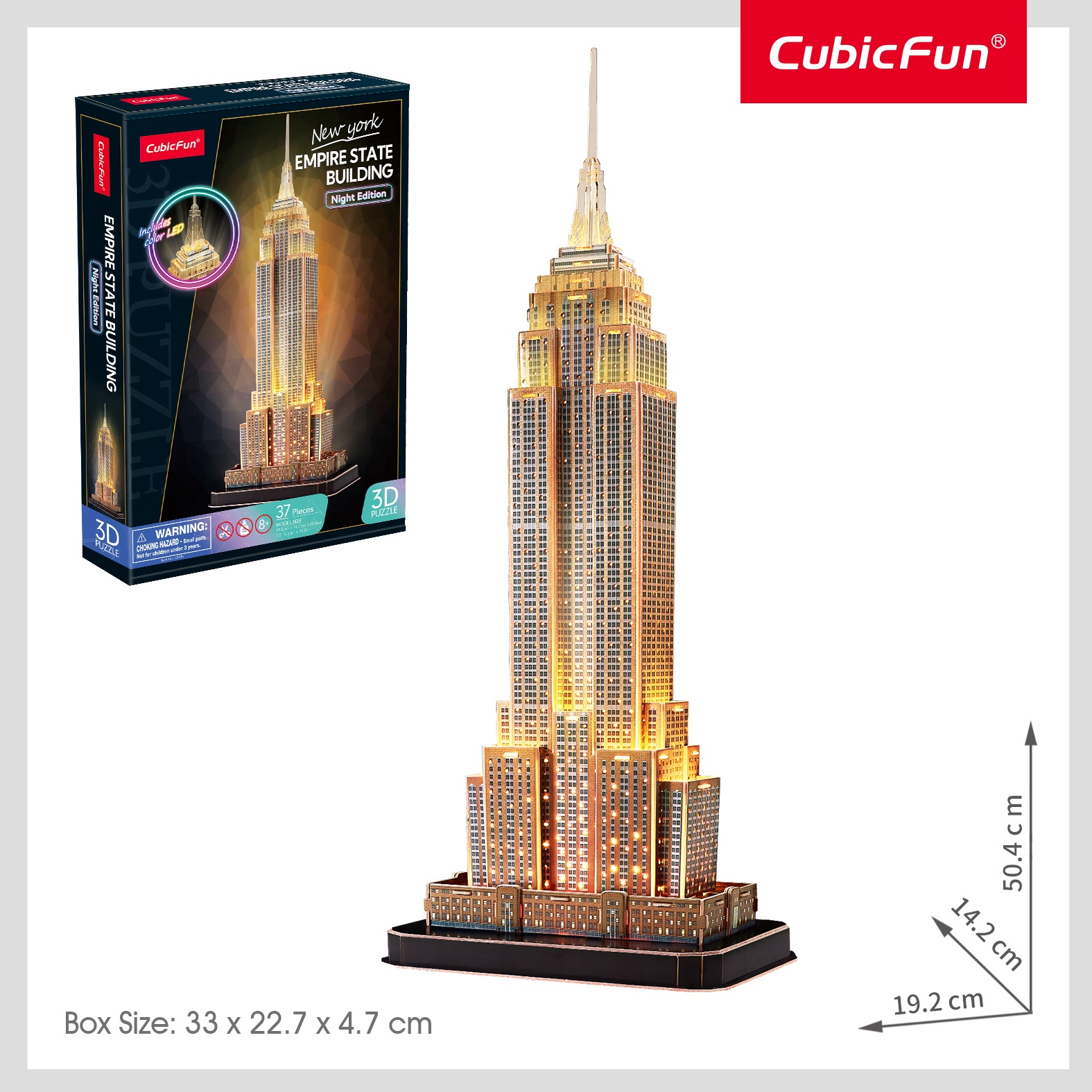 Παζλ 3D Cubic Fun Empire State Building Led Edition Puzzle 3D 37pcs (L539h)
