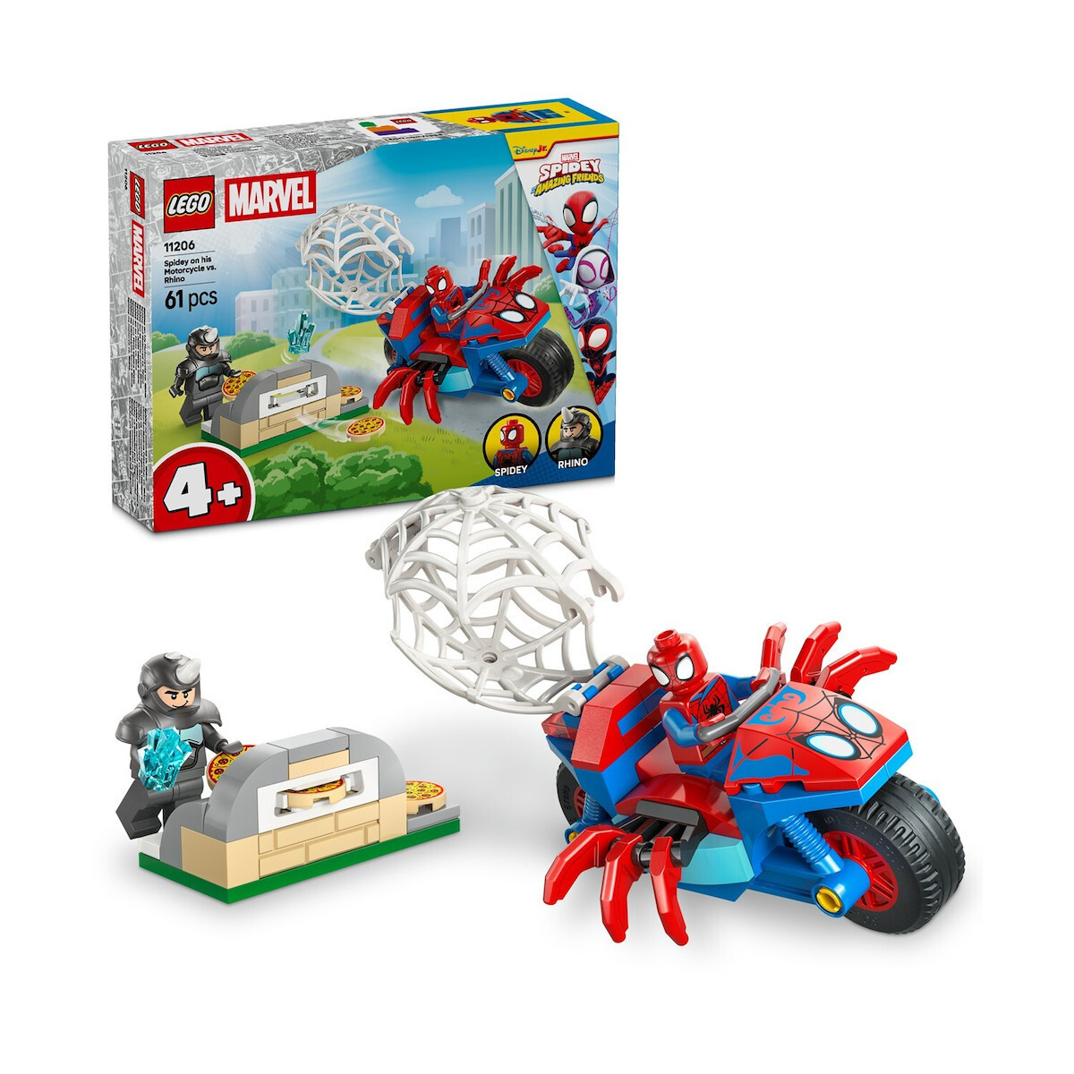 LEGO® Marvel: Spidey And His Amazing Friends Spidey on his Motorcycle vs. Rhino (11206) - Image 2
