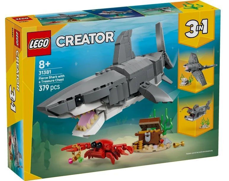LEGO® Creator: Άγριος Καρχαρίας με Σεντούκι Θησαυρού (31381)