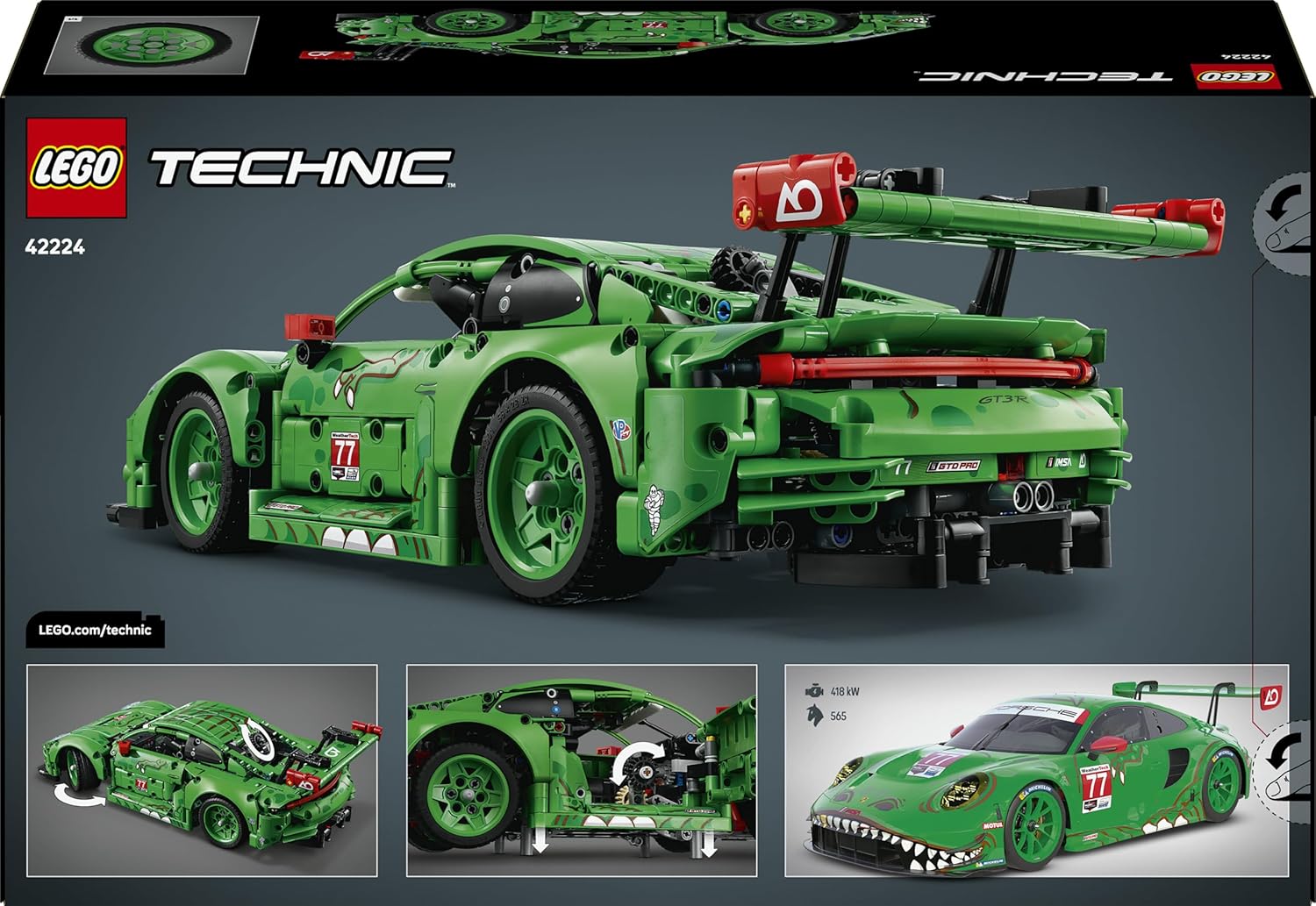 LEGO® Technic Porsche 911 GT3 R REXY AO Racing Car (42224) - Image 2