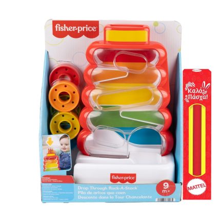 Παιχνιδολαμπάδα Πυραμίδα Fisher-Price: Drop Through - Rock-A-Stack (JLB81)