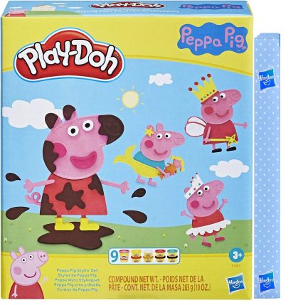 Παιχνιδολαμπάδα Hasbro Play-Doh Πλαστελίνη - Παιχνίδι Peppa Pig Styling για 3+ Ετών, 9τμχ (F1497)