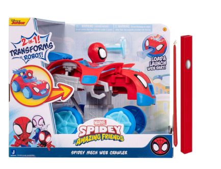 Παιχνιδολαμπάδα Jazwares Spidey Mech Web Crawler Όχημα-Ρομπότ 20Cm Με Φιγούρα 2 Σε 1 (JWS00167)