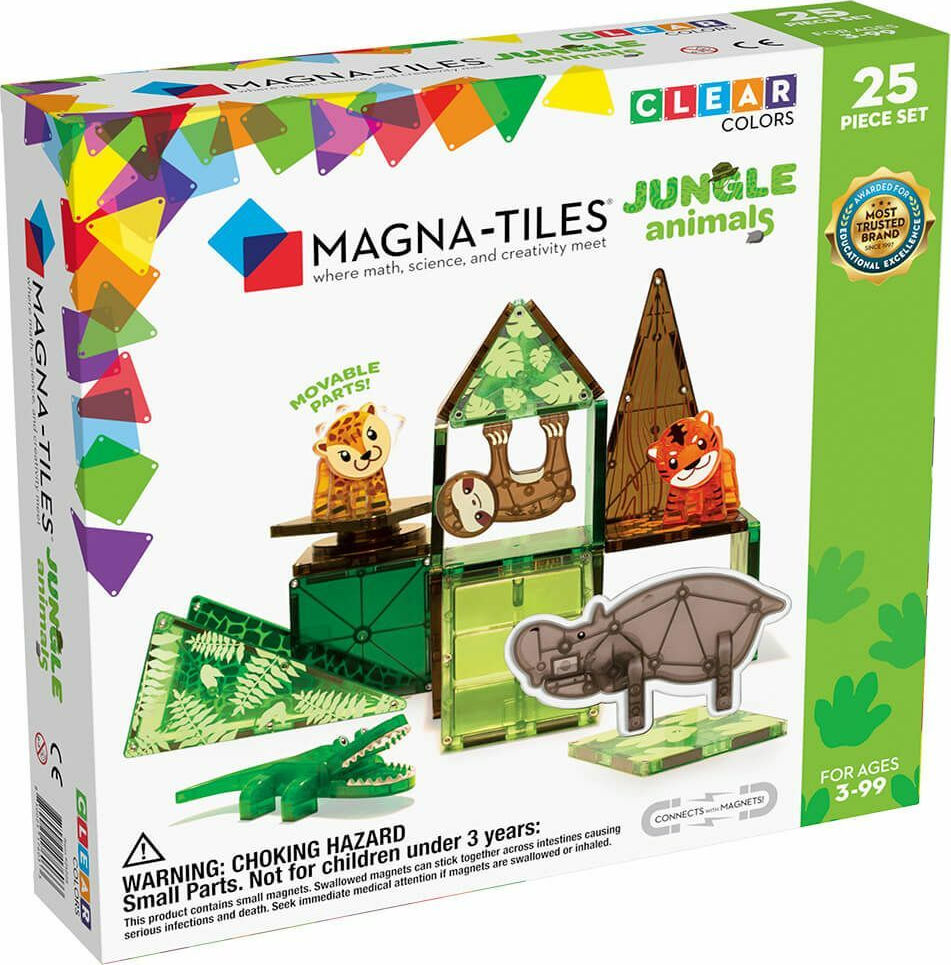 Magna-Tiles Μαγνητικό Παιχνίδι Κατασκευών 25 Τεμάχια  Clear Colors Jungle για Παιδιά 3+ Ετών (21225 )