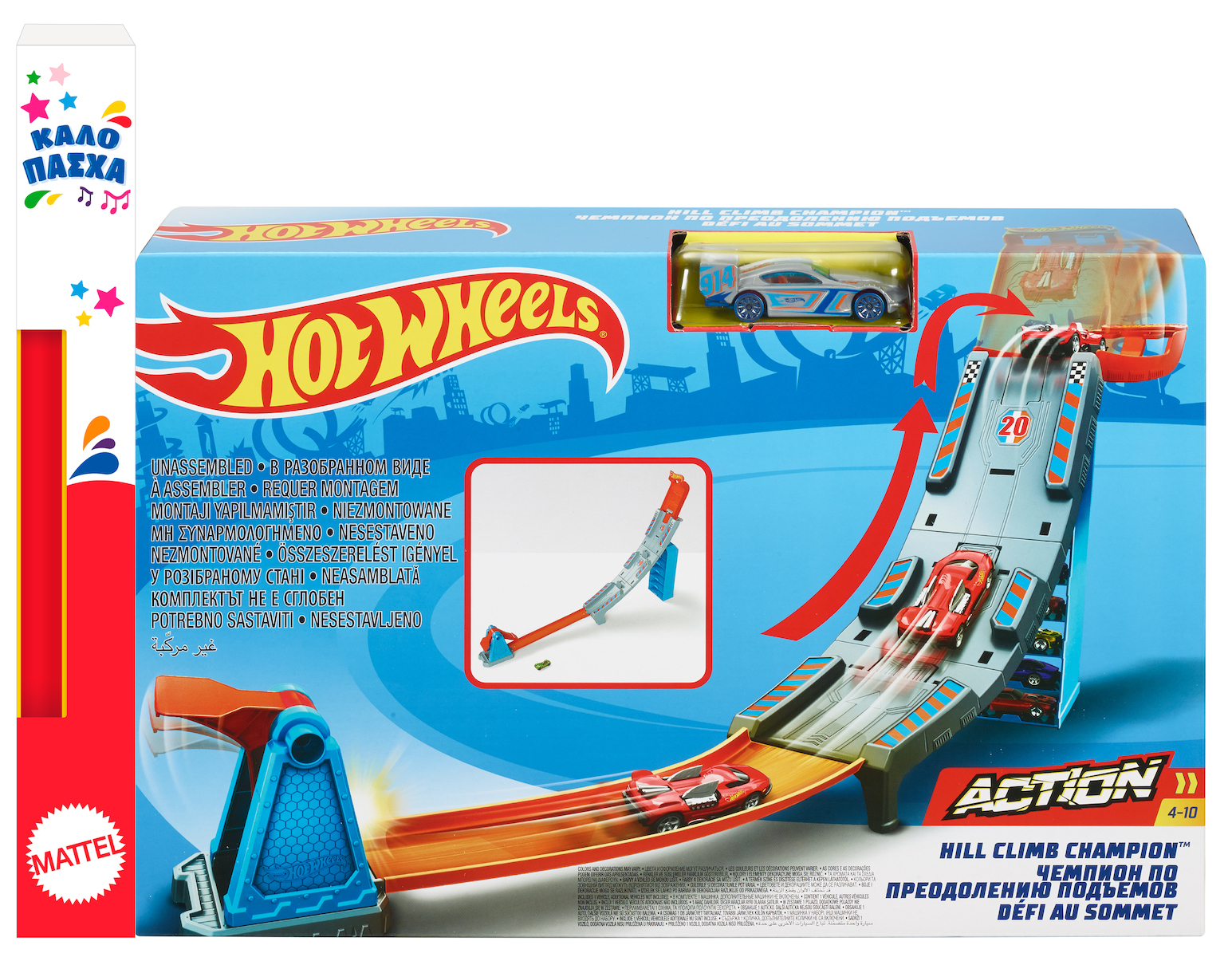 Παιχνιδολαμπάδα Hot Wheels Αγωνιστικές Πίστες - Hill Climb Champion (GBF83)