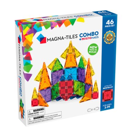 Magna-Tiles Μαγνητικό Παιχνίδι Κατασκευών Combo Κλασσικά & microMAGS (46 Τεμάχια) 3+ Ετών (244046)