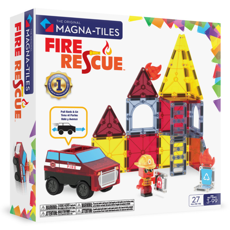 Magna-Tiles Μαγνητικό Παιχνίδι Κατασκευών Fire Rescue 27 Τεμάχια για Παιδιά 3+ Ετών (252027FR)