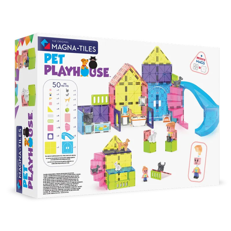 Magna-Tiles Μαγνητικό Παιχνίδι Κατασκευών Pet Playhouse 50 Τεμάχια για Παιδιά 3+ Ετών (252050PP)